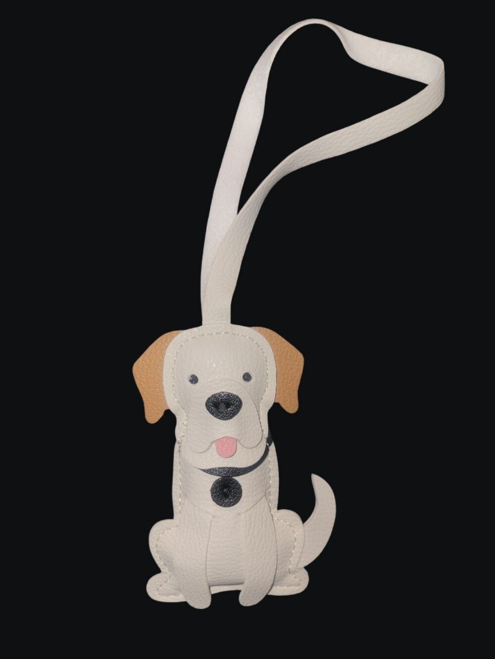 Cute White & Tan Dog Bag Charm